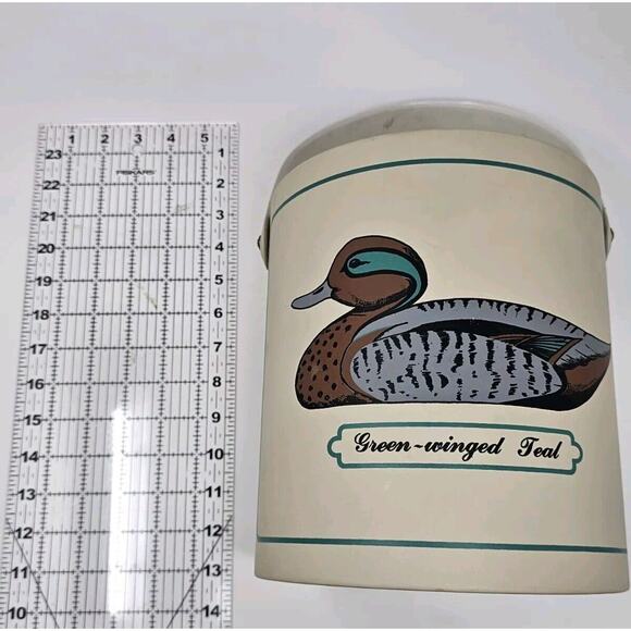 Vtg Georges Briard MCM Ice Bucket Green Winged Teal Duck Mallard Hunting Barware - Picture 10 of 10